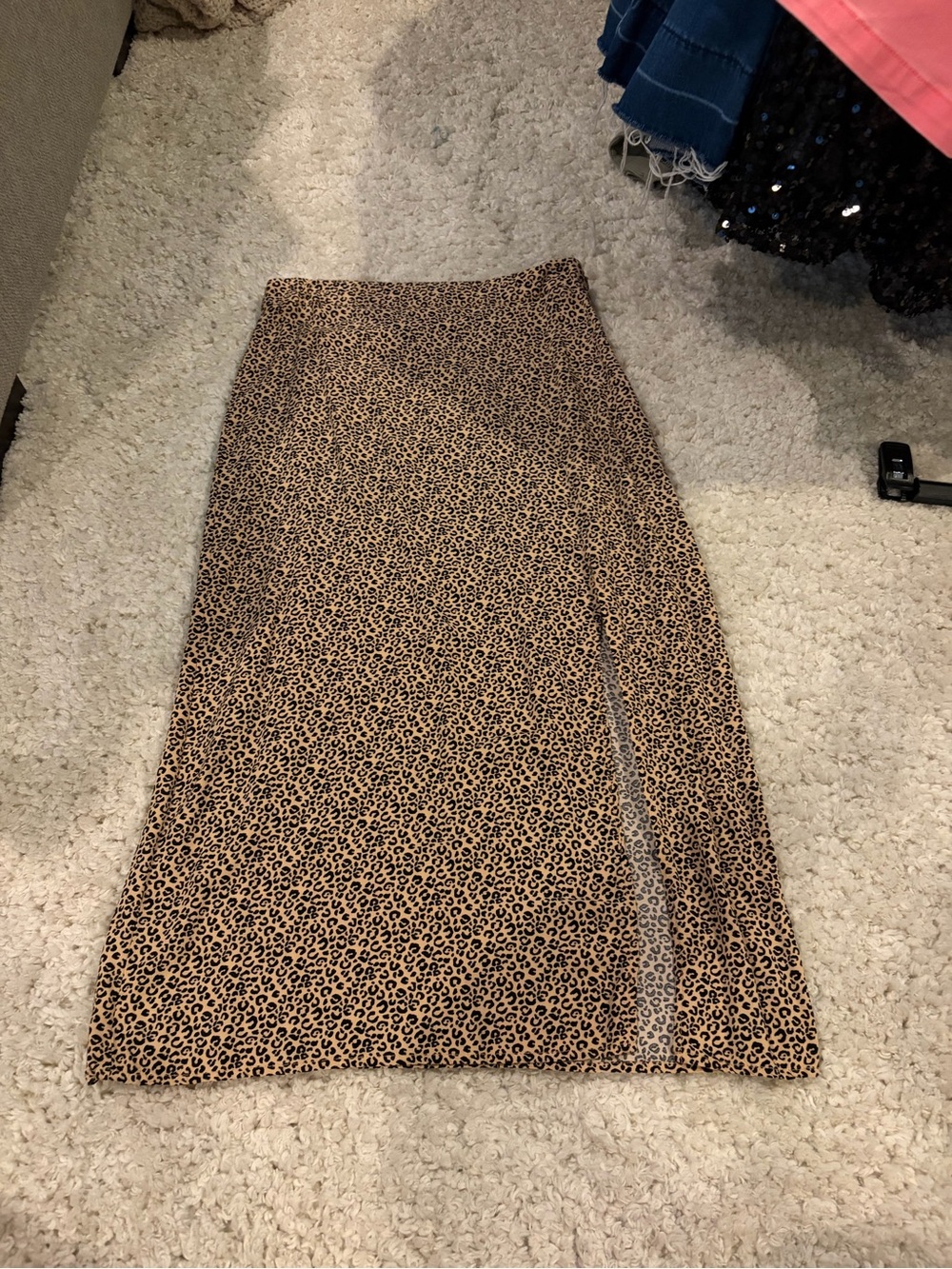 La Hearts Leopard Print Pencil Skirt in Brown and Black